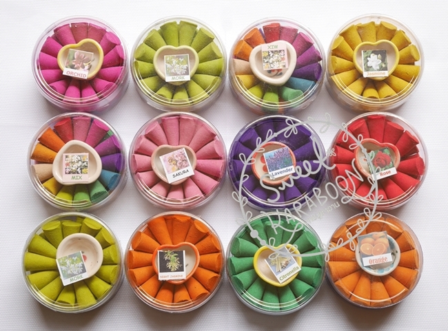 ธูปหอมโคนอโรม่ากลิ่น 20-26 ชิ้น+ถ้วยเซรามิค