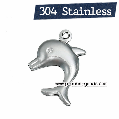 จี้ปลาโลมา 19x14 มม. จี้สแตนเลส (Stainless Steel)