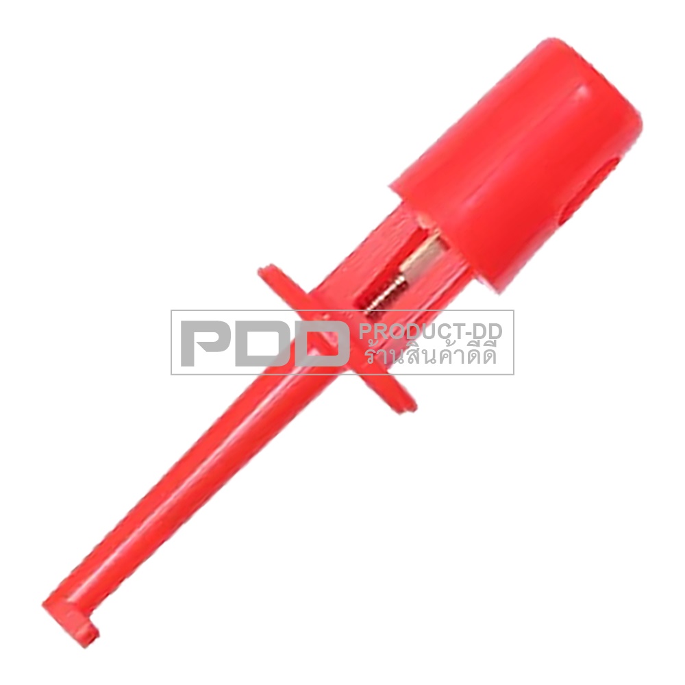 (แพค 1 คู่) หัววัดตะขอเกี่ยว Clip Test ขนาด 4.2 ซม. สีดำ-แดง แบบสปริงกด ใช้ทดสอบวงจรอิเล็กทรอนิกส์