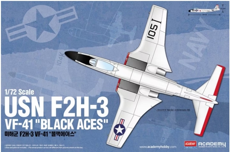โมเดลเครื่องบิน Academy ขนาด 1/72 AC12548 USN F2H-3 VF-41 "BLACK ACES"