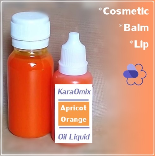 KaraOmix- Apricot Orange / Liquid oil color :Orange สีส้มแอปริคอทละลายในน้ำมัน ของเหลวข้น ทิ้งไว้จะตกตะกอน ควรเขย่าขวดก่อนใช้
