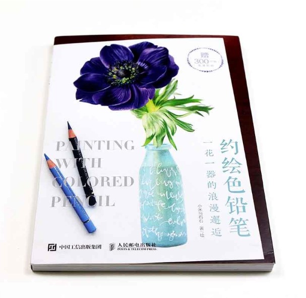 (Pre-order) หนังสือสอนระบายสีไม้ภาพดอกไม้ PAINTING WITH COLORED PENCIL