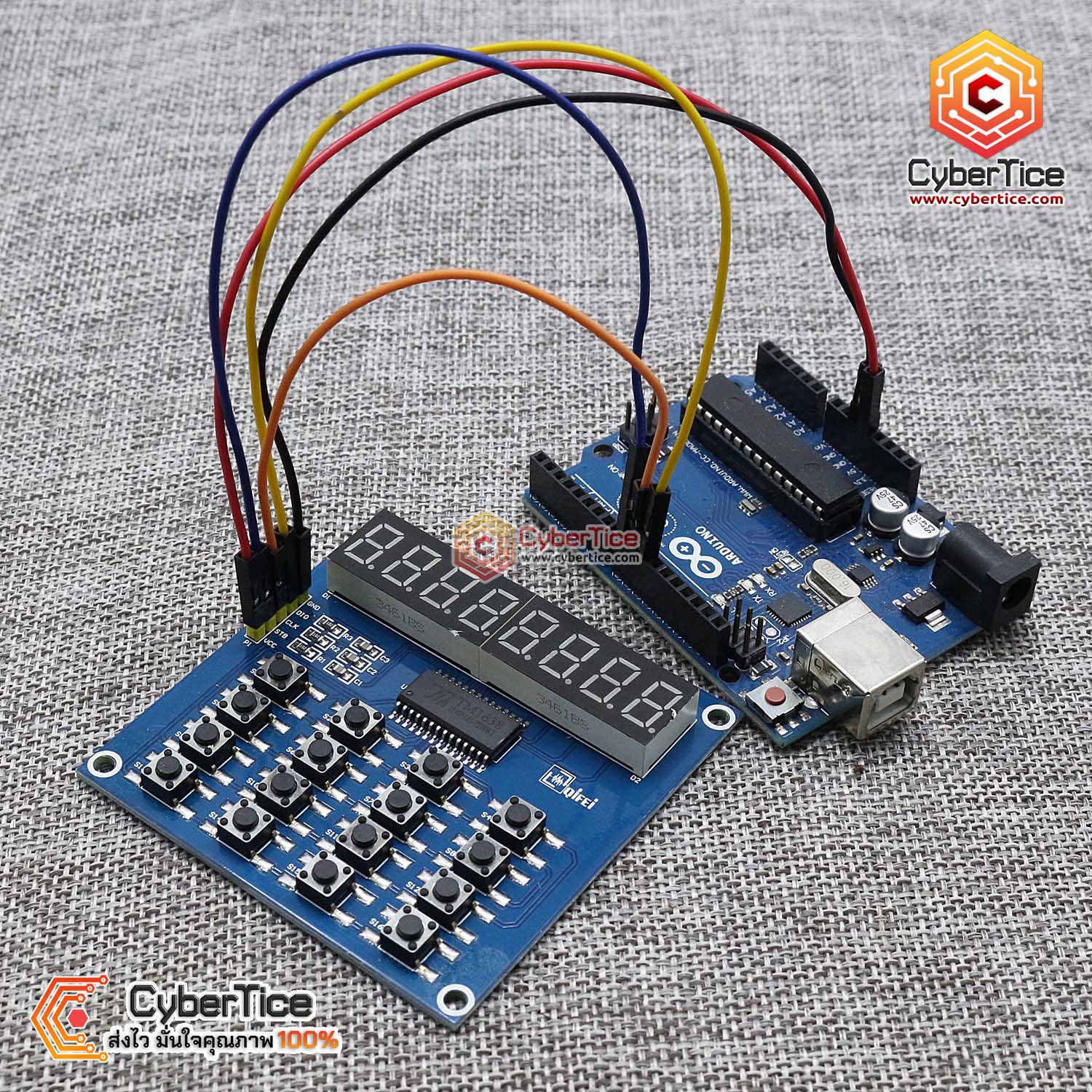 สอนใช้งาน Arduino TM1638 MCU 8 Bit LED Digital Tube Keyboard Module ...
