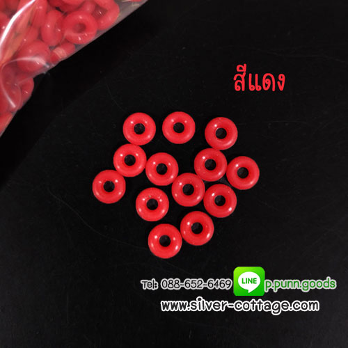 วงยางกันเลื่อน 6x2 มม. - สีแดง (Rubber O-rings)