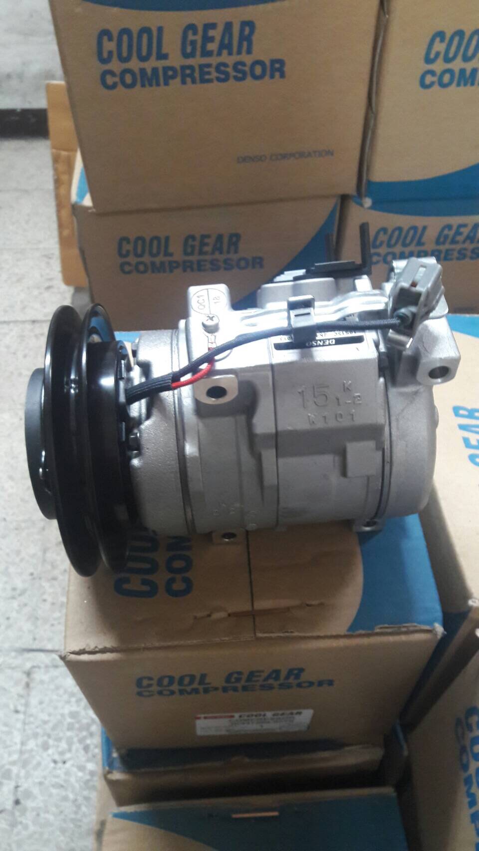 คอมแอร์ HINO MEGA DENSO 10S15C JK447190-7420 ท่อน้ำยาอยู่ซ้าย
