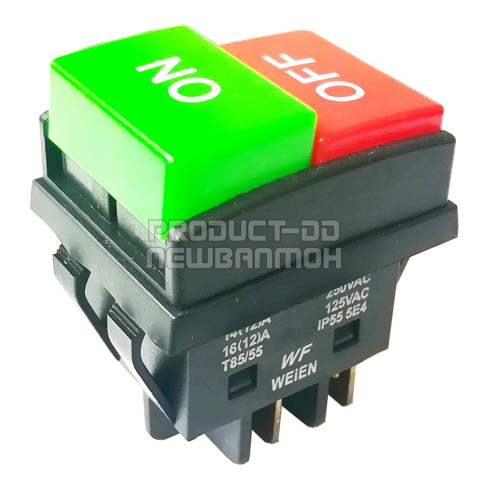 WF03-C1 สวิตช์กระดก ON-OFF (เขียว-แดง) 4 ขา 14A 250V AC IP55
