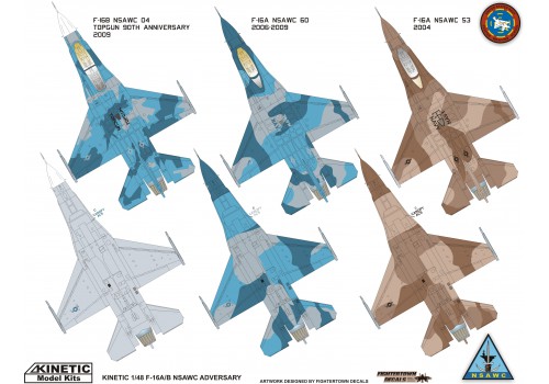 โมเดลเครื่องบินรบ Kinetic Model 1/48 KI-K48004 F-16A/B NSWAC AGRESSOR