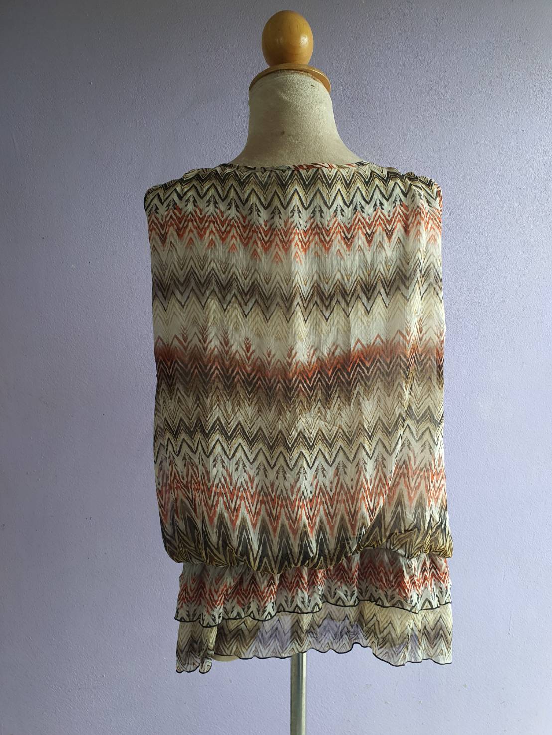 FF03802 เสื้อผ้ามือสอง ชีฟอง แบรนด์ ROZ&ALI อก 45-49นิ้ว