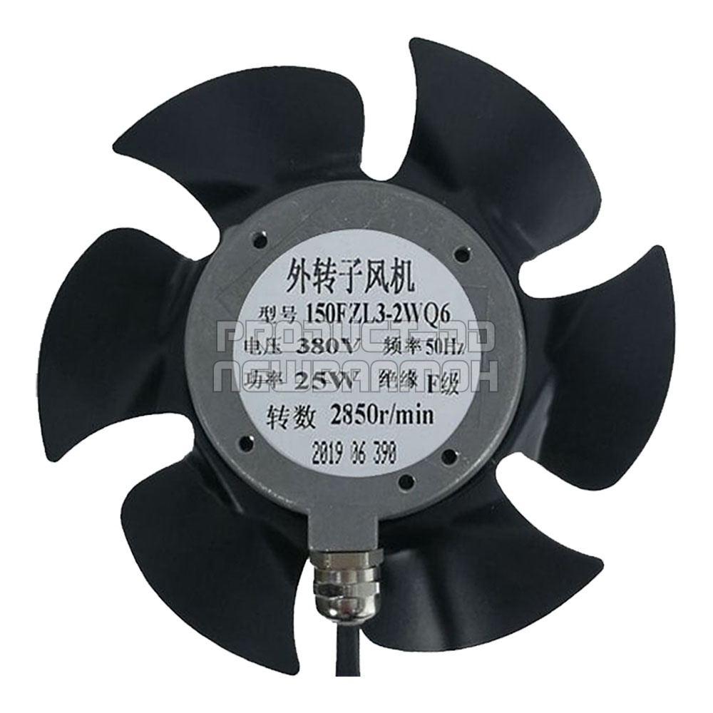 150FZL3-2WQ6 พัดลมระบายความร้อน AC 380V บอลแบริ่ง Ball Bearing ขนาด 6 นิ้ว (15x15x6 ซม.)