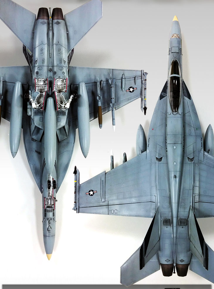 โมเดลเครื่องบิน Academy ขนาด 1/72 AC12547 USN F/A-18E VFA-143 " PUKIN DOGS "