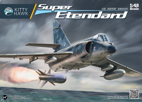 โมเดลเครื่องบินประกอบคิตตี้ฮอว์ค ขนาด 1/48 Kitty Hawk KH80138 Super Etendard