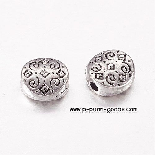 ลูกปัดคั่น 7 มม. สีเงินโบราณ