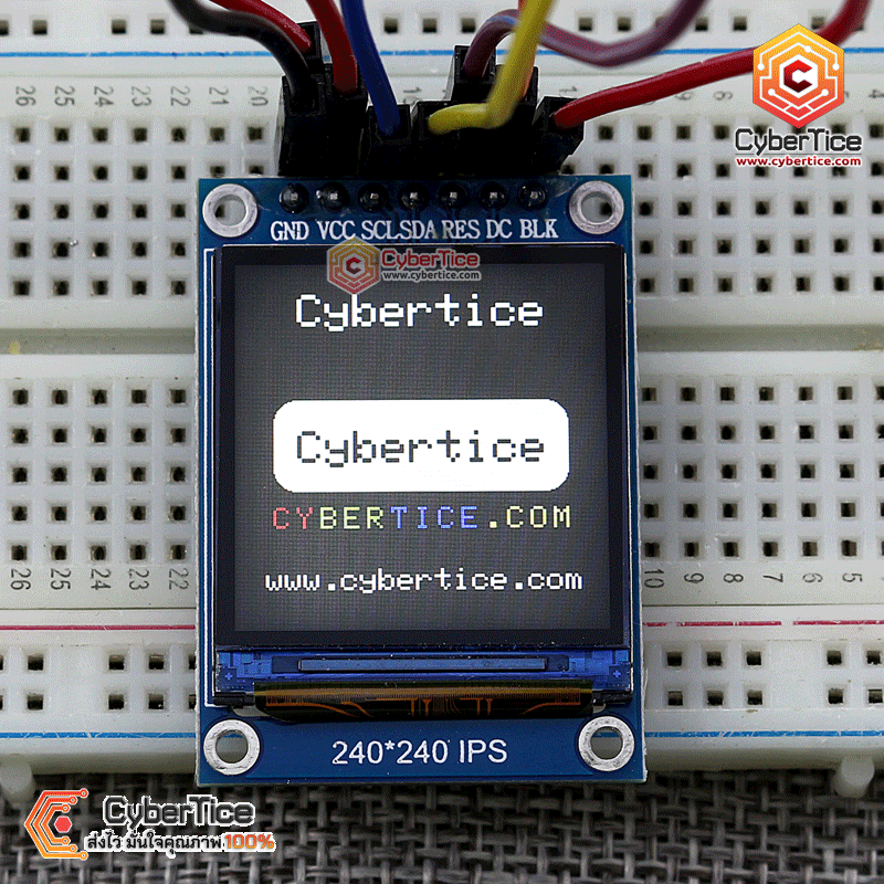 สอนใช้งาน Arduino TFT Display IPS 1.3 inch 7P SPI HD 65K Full Color LCD ...