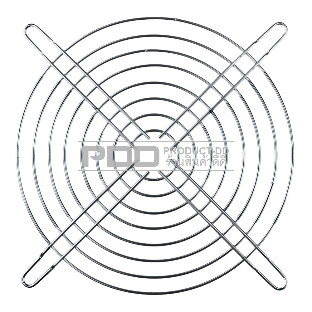 ตะแกรงพัดลมเหล็กชุบ พร้อมน็อตสกรู 4x50 มม. (JP M4x50) สำหรับพัดลมแบบเหลี่ยม 5 นิ้ว 13.5x13.5x3.8 ซม.