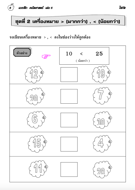 คณิตศาสตร์ เล่ม 6 (อนุบาล3) สำนักพิมพ์โฟกัส