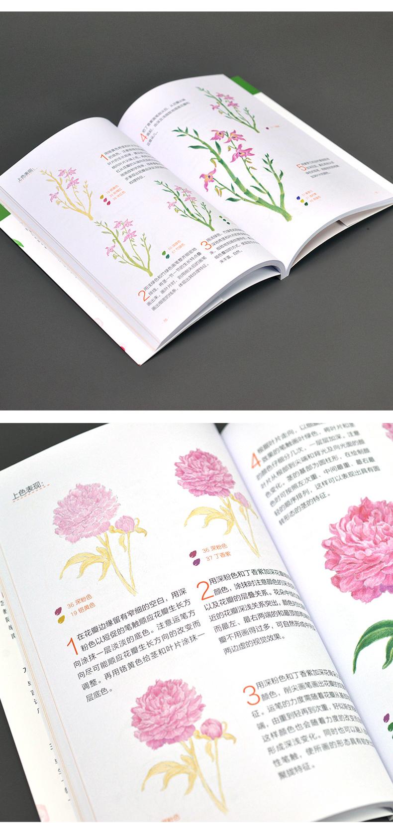 (พร้อมส่ง) หนังสือระบายสีไม้ภาพพืช