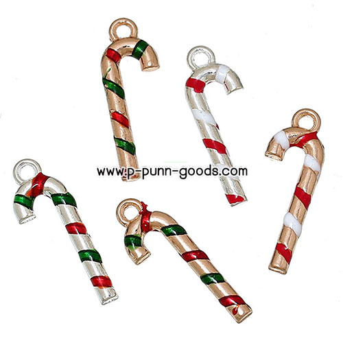 จี้ Christmas Candy Cane 27x9 มม. **เลือกสีด้านใน***