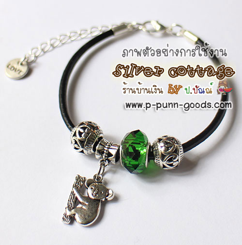 ลูกปัดแก้ว 14x9 มม. Green (Faceted Glass European Beads)