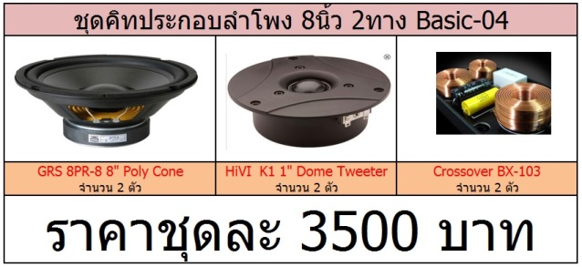 ชุดคิทประกอบลำโพง 8 นิ้ว 2 ทาง Basic-04