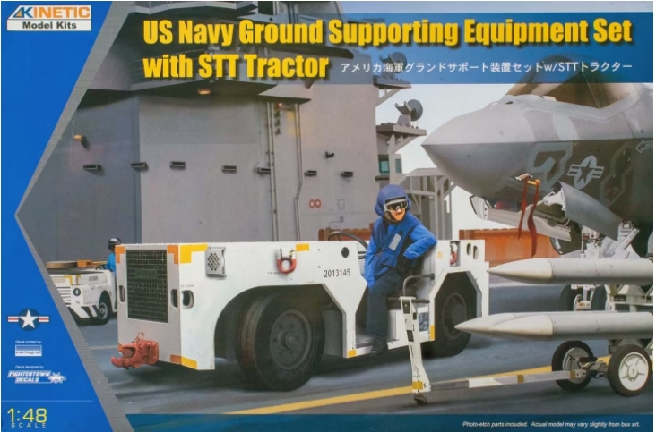 โมเดลรถ Kinetic Model 1/48 KI-K48115 US Navy Ground Supporting Equipment Set with STT Tractor