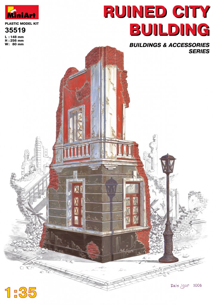 โมเดลฉากจำลอง MiniArt ขนาด 1/35 MI35519 Ruined City Building