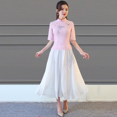 ชุดเสื้อกระโปรงสตรีสมัยสาธารณรัฐจีน 民国风修身时尚日常汉服两件套装中国服女 Republic of China Daily Hanfu Two-Piece Suit Chinese Women Clothing