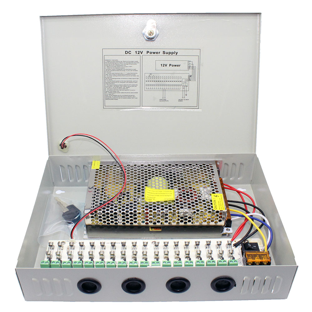 CCTV Power Supply 12V/20A (18 Line)