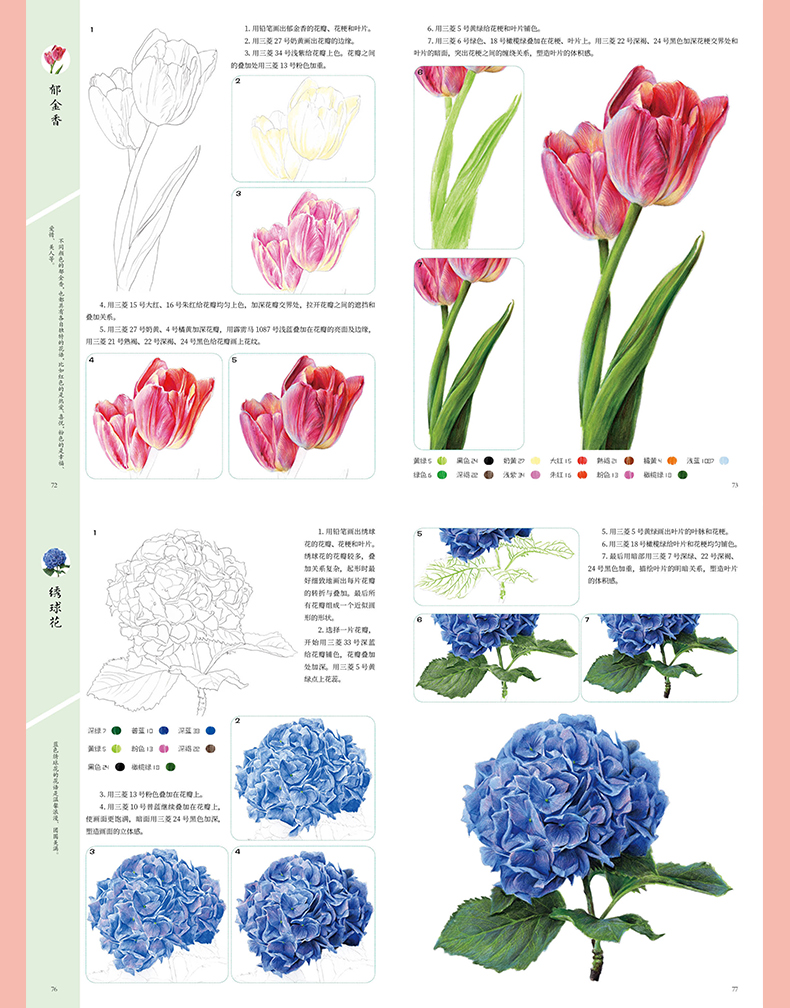 (Pre-order) หนังสือระบายสีไม้ภาพดอกไม้ฉบับพื้นฐาน