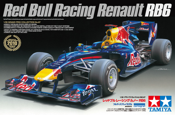 โมเดลรถแข่งฟอร์มูล่าวันทามิย่า F1 ขนาด 1/20 Tamiya TA20067 Red Bull Racing Renault RB6