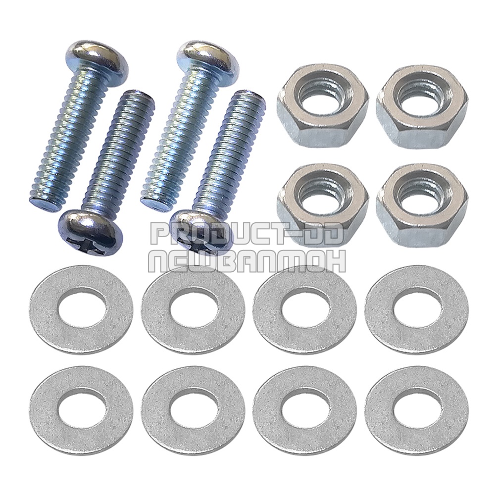 ตะแกรงพัดลมเหล็กชุบ พร้อมน็อตสกรู 4x15 มม. (JP M4x15) สำหรับพัดลม 4.5 นิ้ว (12x12 ซม.)