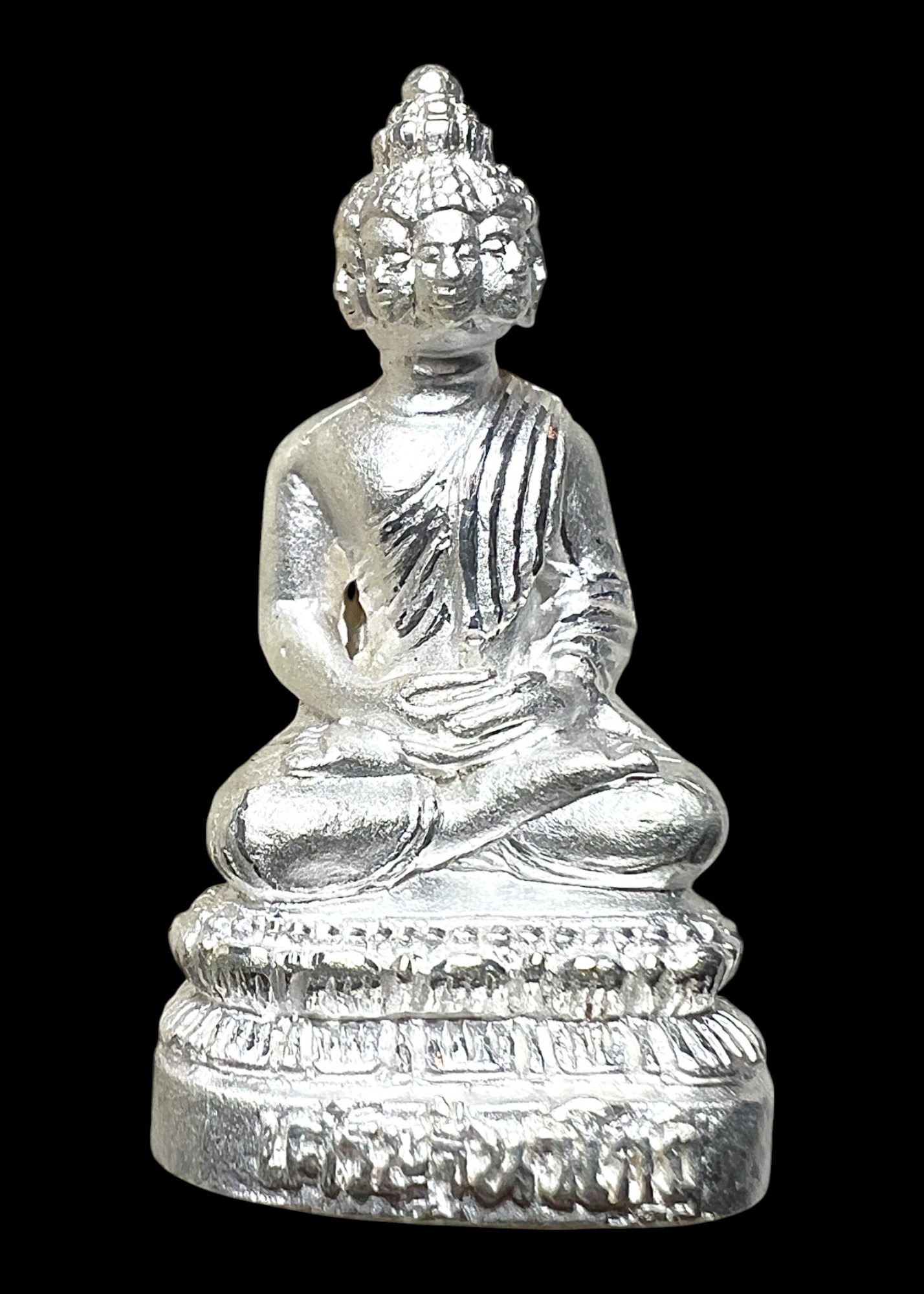 พระเศรษฐีนวโกฏิ (เนื้อสำริดชุบเงิน) Phra Setthi Nawa Kot. (bronze material, silver plated) SKU-02416