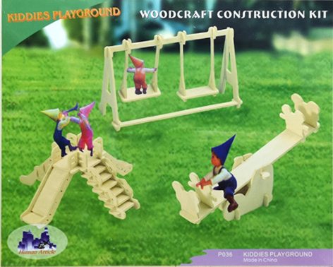 Dinokids3D ตัวต่อไม้ 3 มิติ เครื่องเล่นสนามเด็กเล่น Kiddies playground จิ๊กซอว์ไม้ โมเดลไม้ 3 มิติ