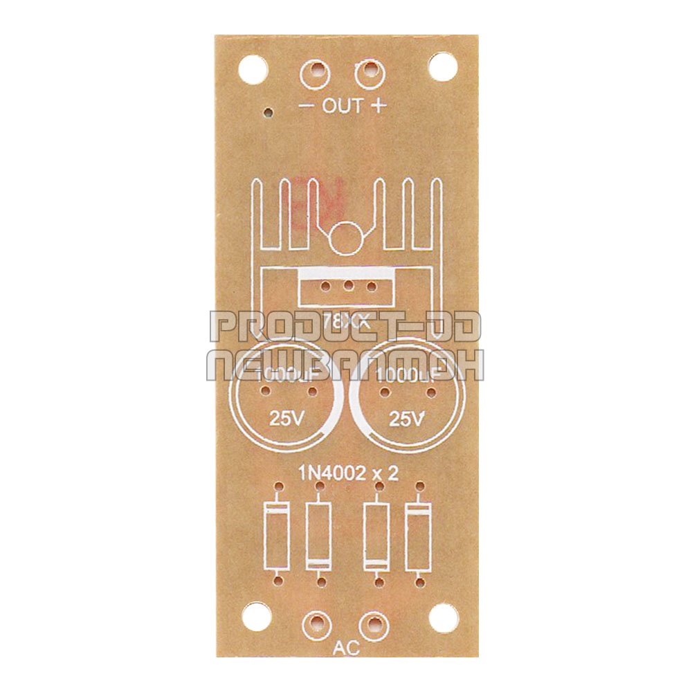 แผ่นปริ้นท์เปล่า DIY วงจรแปลงไฟ DC Regulator IC 7805-7824 ขนาด 2.9x6.7 ซม.