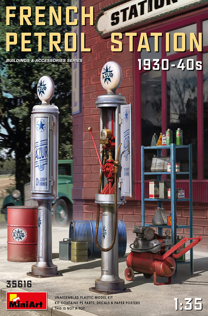โมเดลฟิกเกอร์ MiniArt ขนาด 1/35 MI35616 French Petrol Station 1930-40S