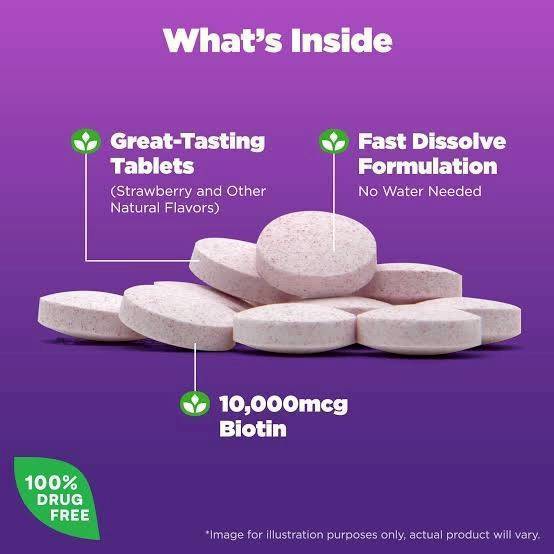 Natrol Biotin 10000 mcg 4x Fast Dissolve 250 Tablets