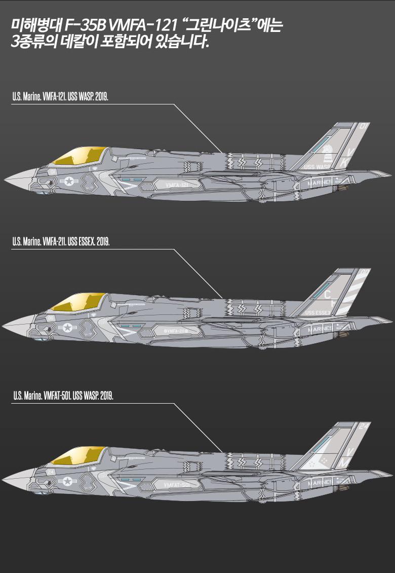 โมเดลเครื่องบิน Academy ขนาด 1/72 AC12569 USMC F-35B VNFA-121 " GREEN KNIGHTS "
