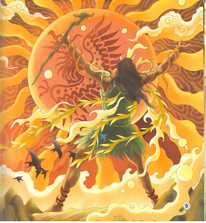 หนังสืออ่านนอกเวลาภาษาจีน นิทานตำนานเทพของจีน ตอนจอมอสูรควาฟู่ไล่ล่าสุริยะ +CD 中文小书架—汉语分级读物(准中级):神话系列 夸父追日(含1CD-ROM)The Chinese Library Series - Chinese Graded Readers (Pre-intermediate): Myths and Legends - The Giant Kuafu Chases the Sun+CD