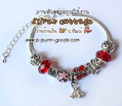 ลูกปัดลายหัวใจ 10.5 มม. ตกแต่งสี (** กรุณาเลือกสี **)