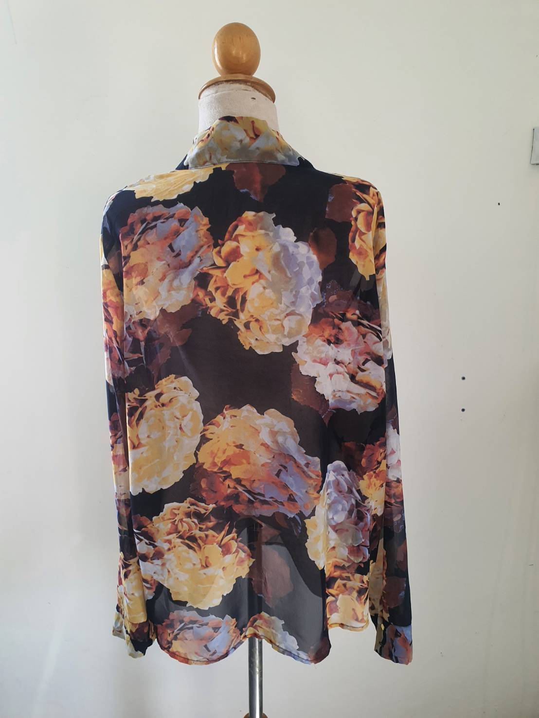 FF05809 เสื้อแฟชัน ชีฟอง มือสอง ลายดอกไม้ อก 48 นิ้ว