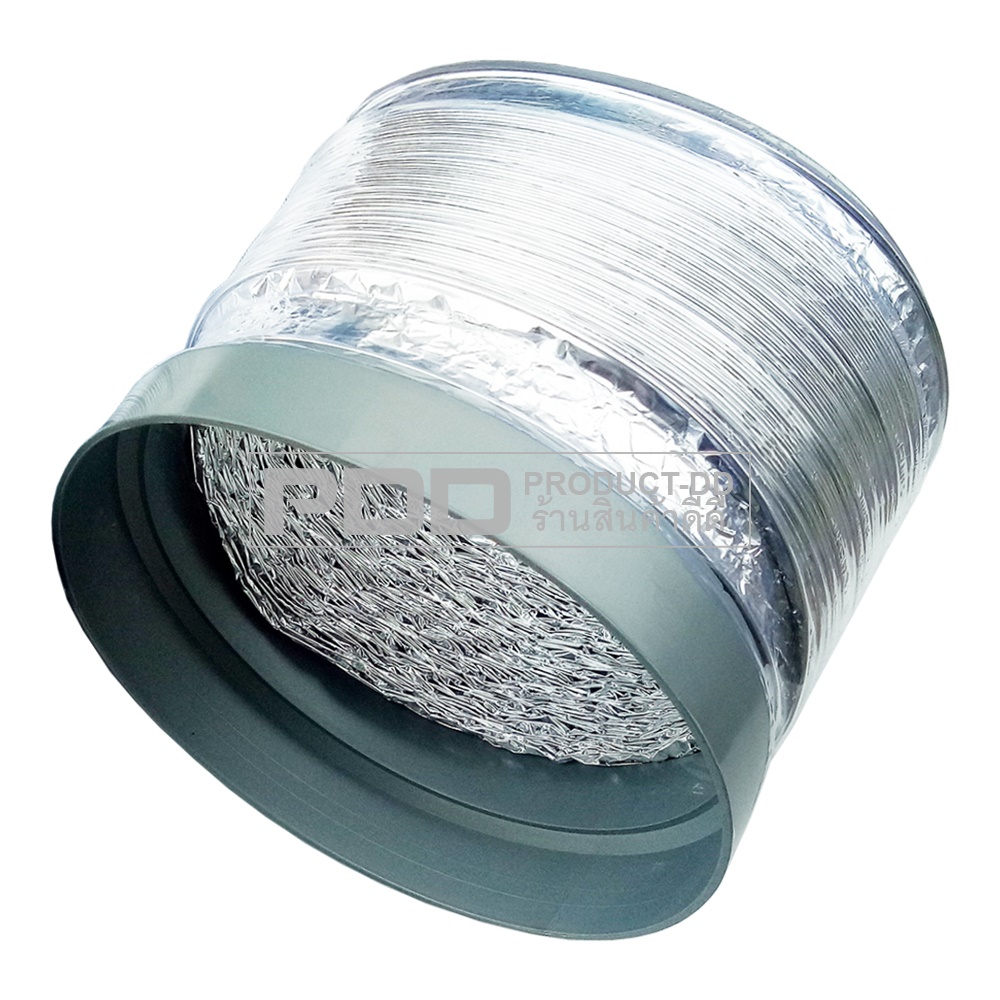 ท่อฟอยล์อลูมีเนียม 6 นิ้ว ยาว 1.5 ม. ท่อลมร้อนแอร์ ท่ออ่อนยืดหดได้ ระบายอากาศ ท่อดูดควัน