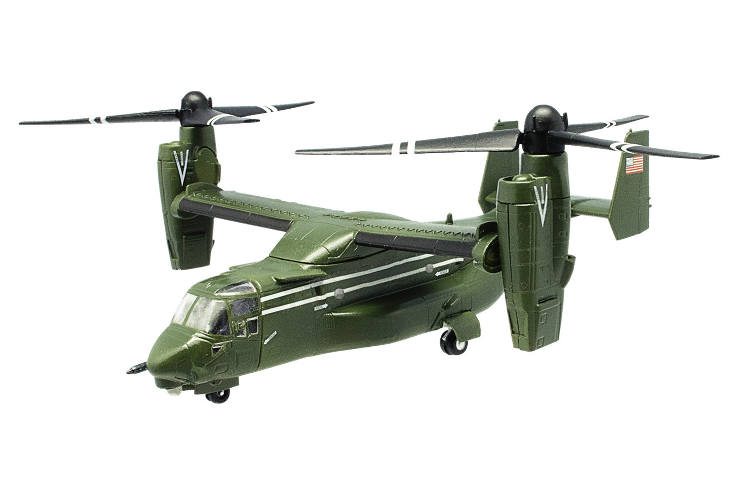 โมเดลเครื่องบินจำลองขนาด 1/144 ยี่ห้อเอฟทอย ชุด Boeing Collection แบบ #7: V-22 Osprey US Marine Corps First Helicopter Squadron [Nighthawks] VIP Transporter