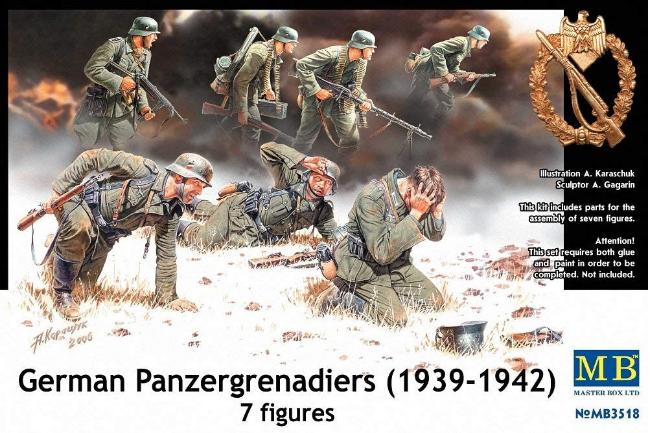 โมเดลฟิกเกอร์ Master Box ขนาด 1/35 MB3518 German Panzergranadiers (1939-1942)