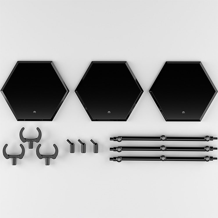 The Simple Stand x3 BLACK (for Figures & Models) Hex Type(Pre-order)