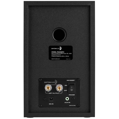 Dayton Audio MK402BTX Powered Bluetooth 4" 2-Way Bookshelf Speaker Pair with 3.5mm Aux In