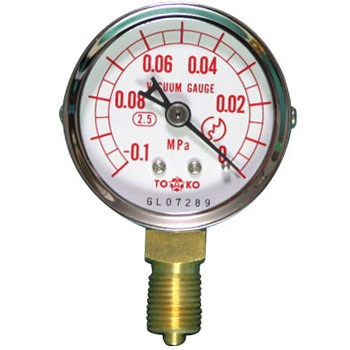 General Vacuum Gauge : TOKO :Port 1/4 ขนาด 50 x 0.1 MPa เกลียวออกล่าง