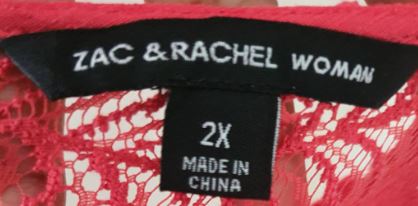 FF05724 เสื้อแฟชั่น สีส้มแดง แบรนด์ ZAC & RACHEL อก 52 นิ้ว
