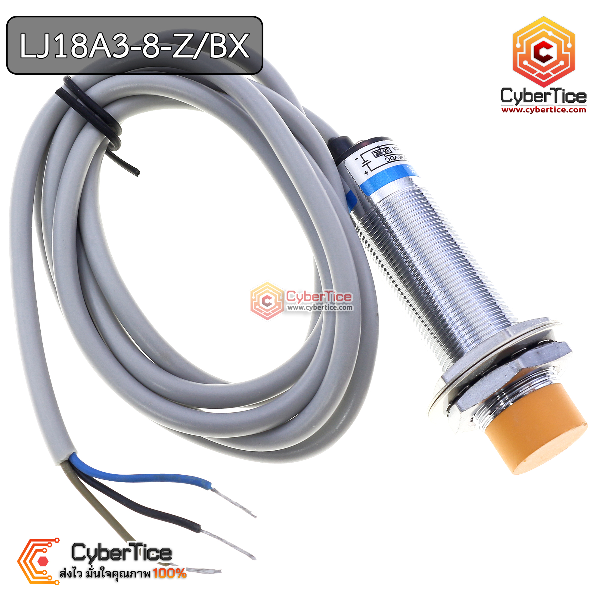 LJ18A3-8-Z/BX Inductive proximity switch sensor เซ็นเซอร์ตรวจจับโลหะ ...