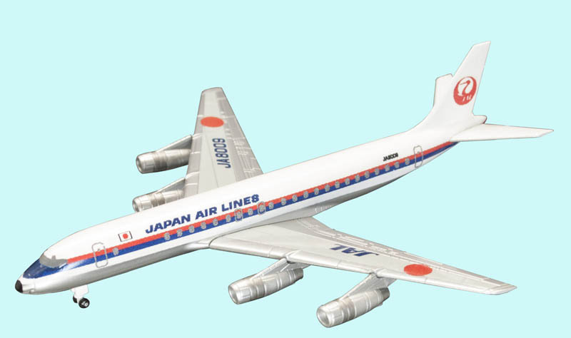 โมเดลเครื่องบินจำลอง ยี่ห้อเอฟทอย ขนาด 1/500 ชุด JAL Wing Collection Vol. 5 #6 DC-8 (JA8009)