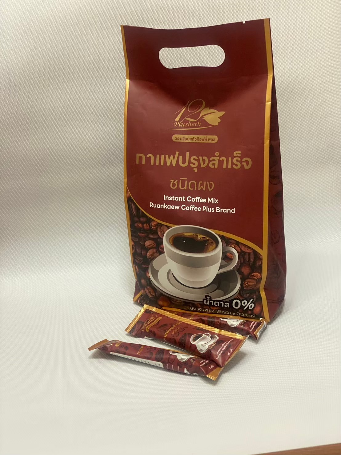 กาแฟปรุงสำเร็จ ชนิดผง ตราเรือนแก้วค็อฟฟี่ พลัส 30ซอง