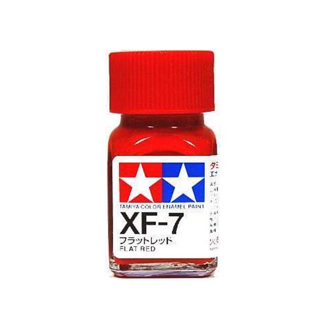 สีทาโมเดล สูตรน้ำมัน สีอีนาเมล สีเพ้นฟิกเกอร์ ทามิย่า Tamiya Enamel XF-7 Flat Red (10 ml)